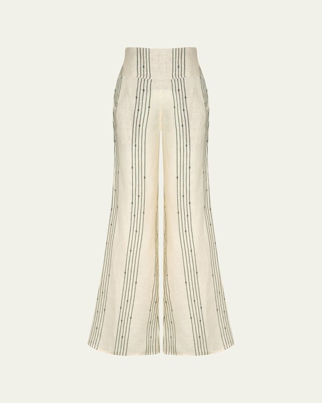 Sailing The Ocean Stripe Wide Leg Linen Pants